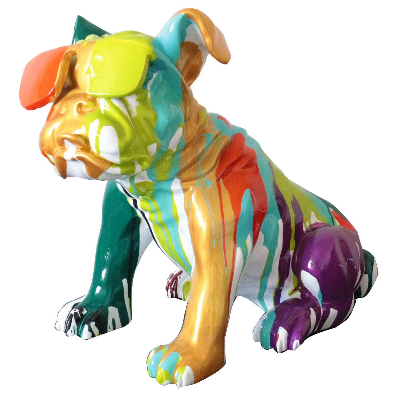 Statue Bulldogge Brille