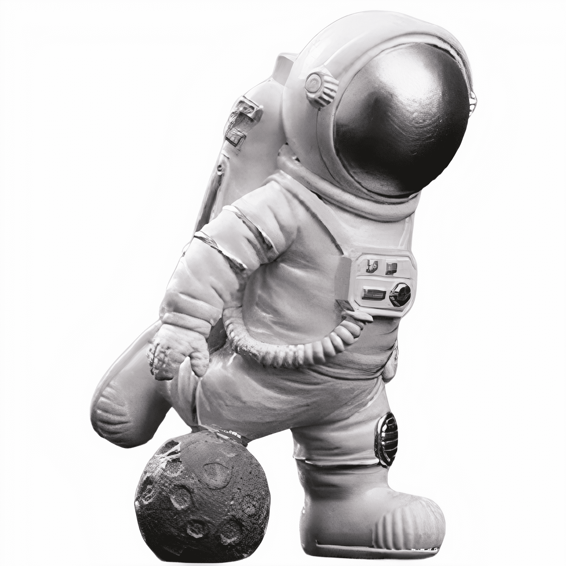 Astronaut voetbal standbeeld