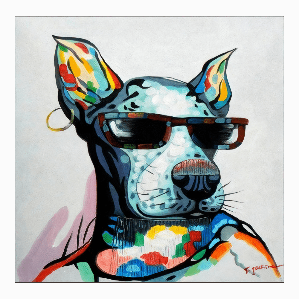 Pop art-målning av hund