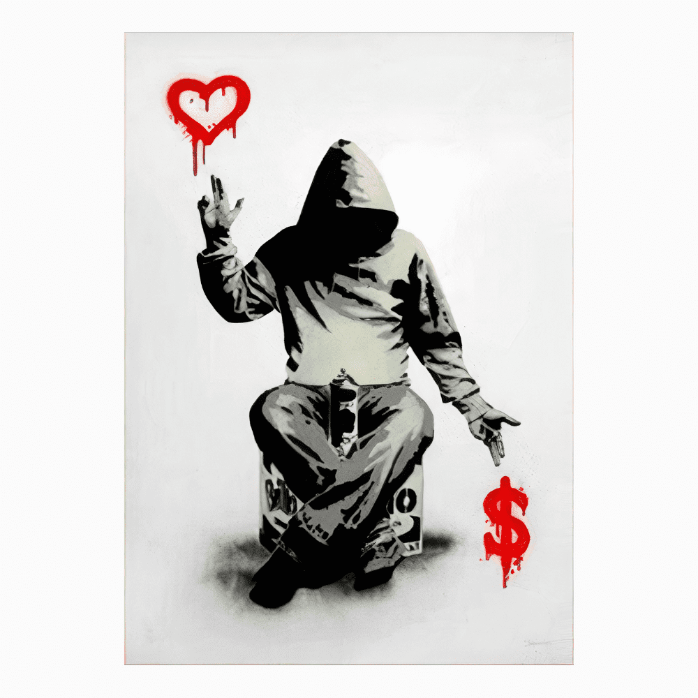 Gemälde Banksy boy love money