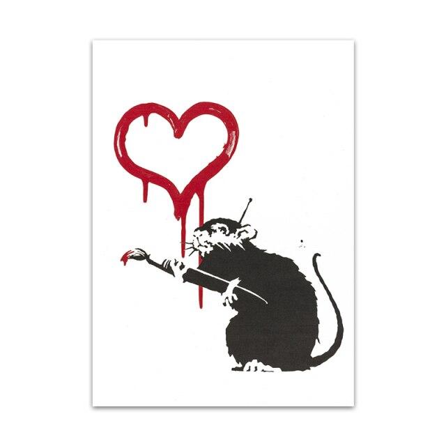 Gemälde Banksy love rat