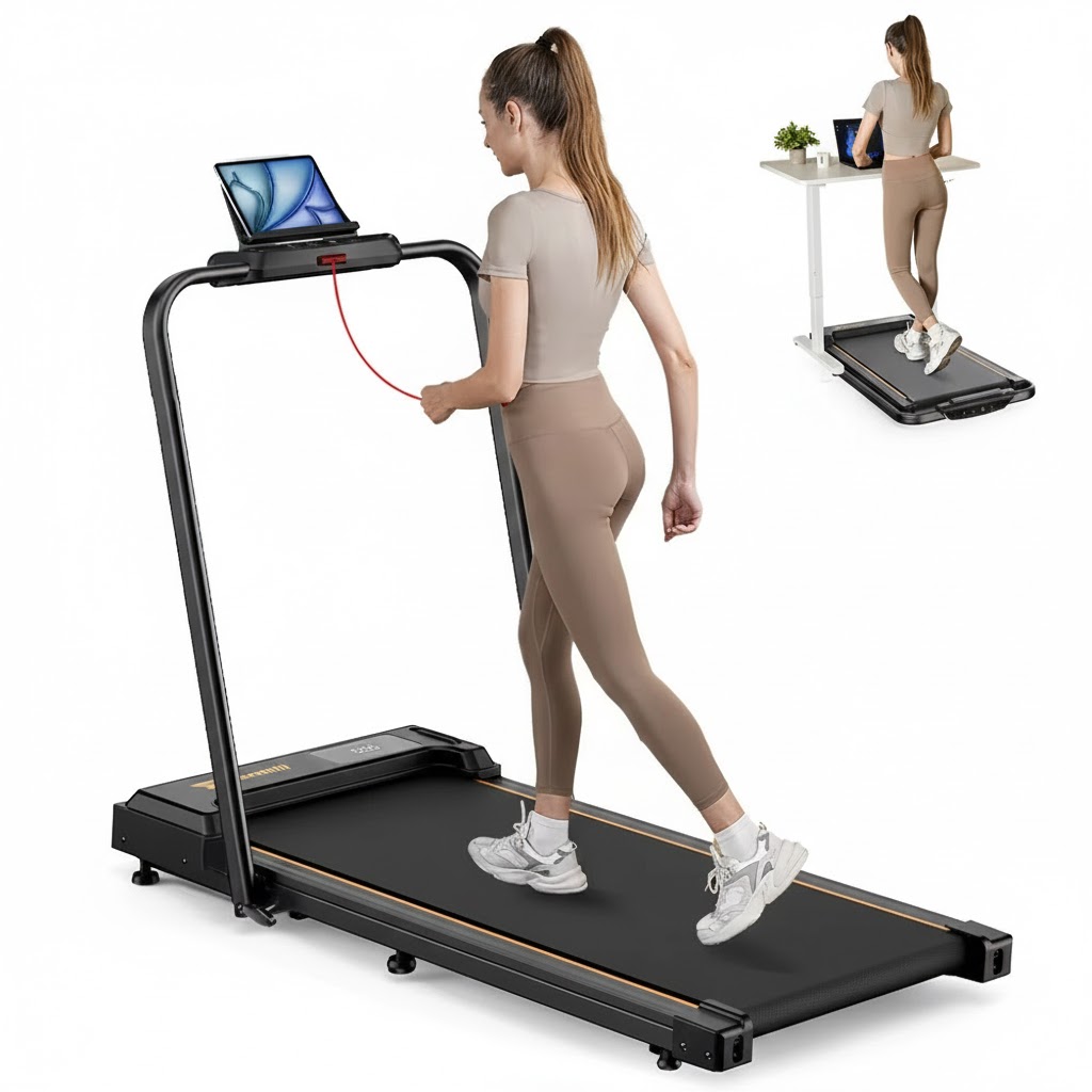 Formill FT-51 hopfällbar löpband – kompakt löpband 10 km/h för snabbgång och konditionsträning hemma