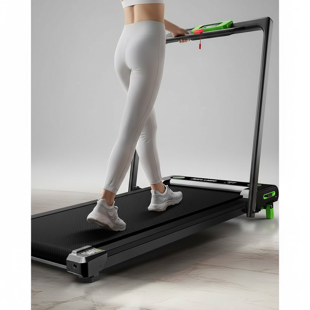 Lutningsbart löpband Akluer 480L-B – 2,5 hk, fällbart handtag och belastning 150 kg