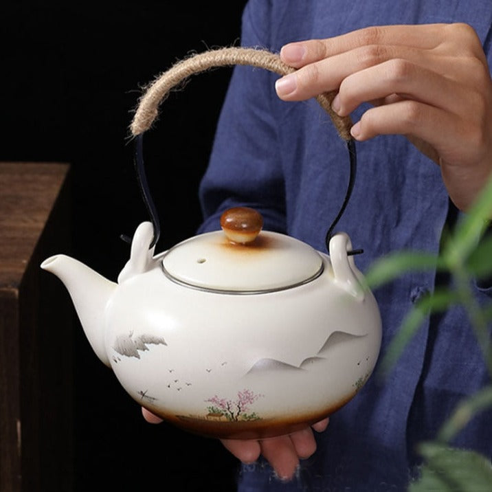 Japoniškas keraminis peizažinis arbatinukas 700 ml