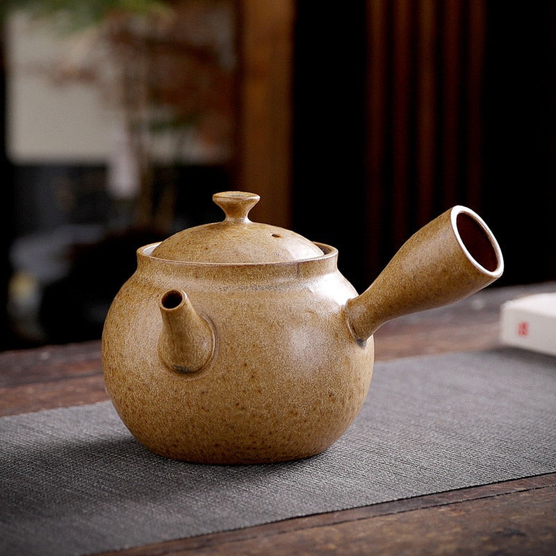 Japoniškas keramikinis 350 ml arbatinukas ir šildytuvas