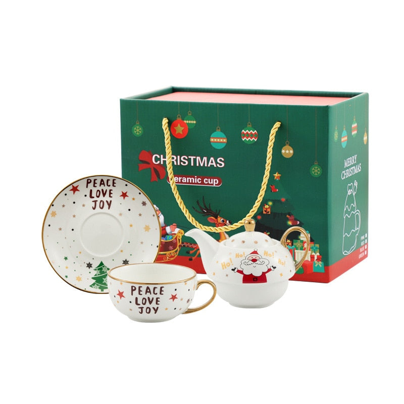 Porcelianinis kalėdinis savanaudiškas arbatinukas 420ml