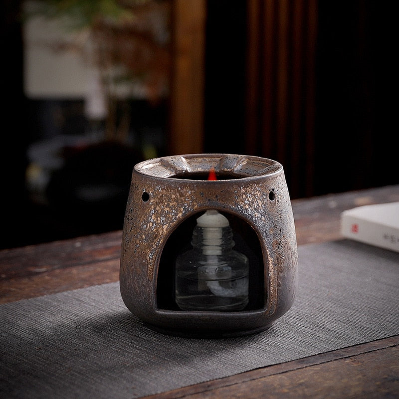 Japoniškas keramikinis 350 ml arbatinukas ir šildytuvas