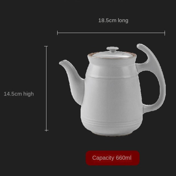 Baltas keraminis arbatinukas 660 ml