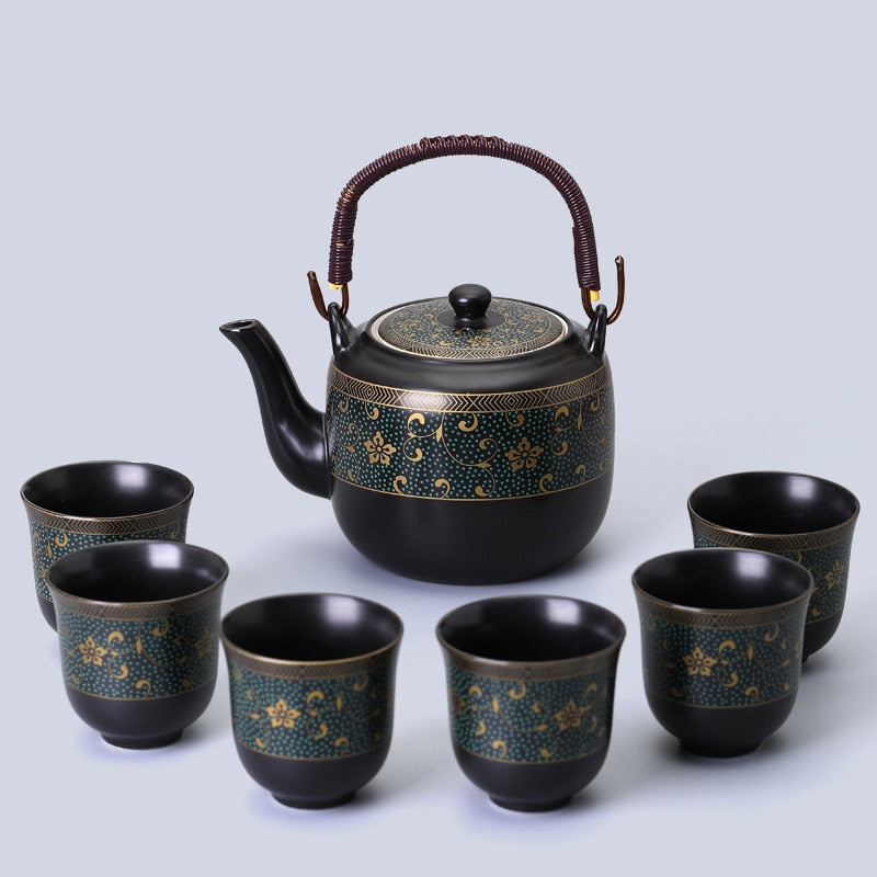 Juodojo porceliano arbatos servizas 700 ml