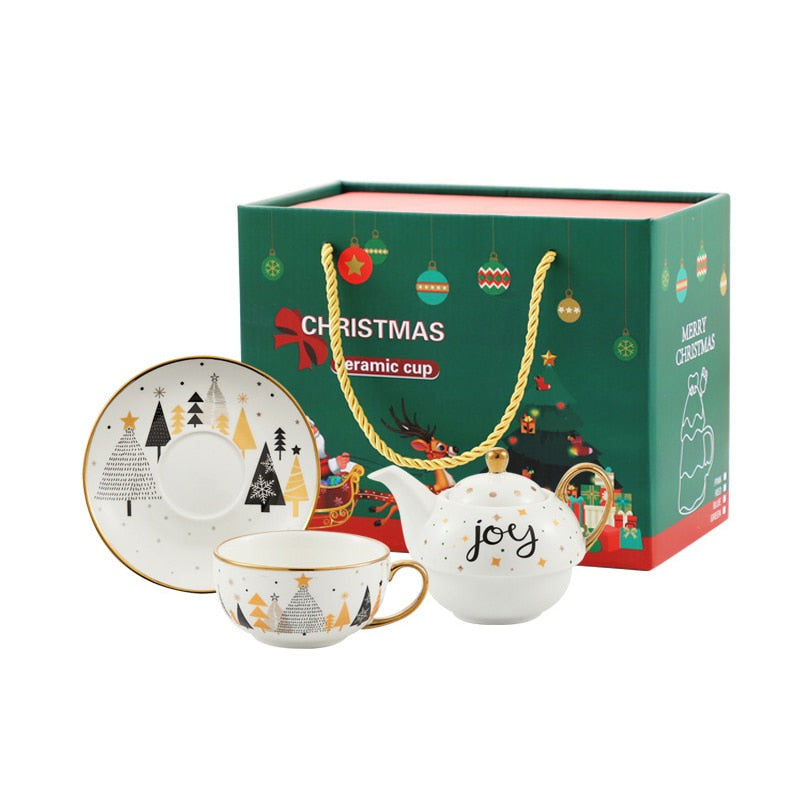 Porcelianinis kalėdinis savanaudiškas arbatinukas 420ml