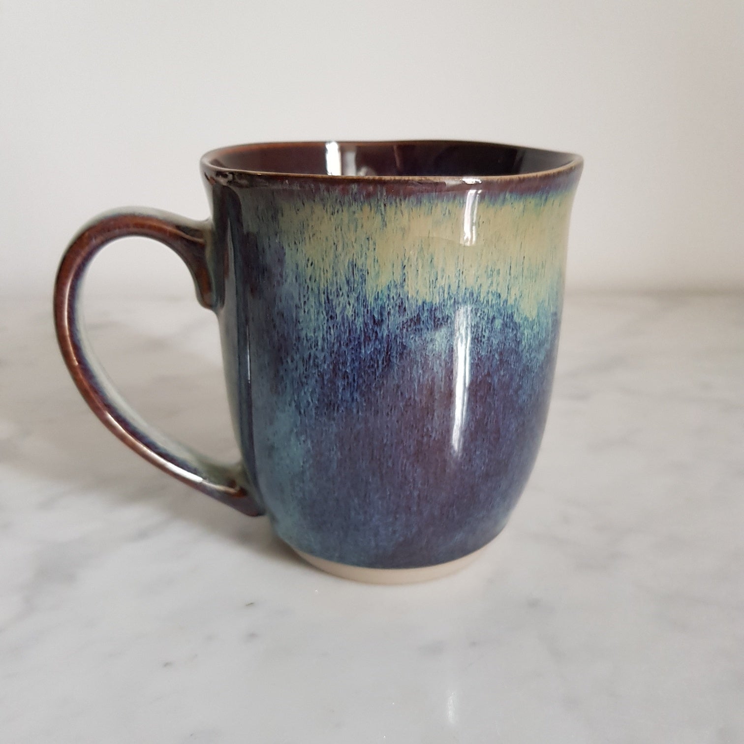 Mėlynas glazūruotas keraminis puodelis 500 ml