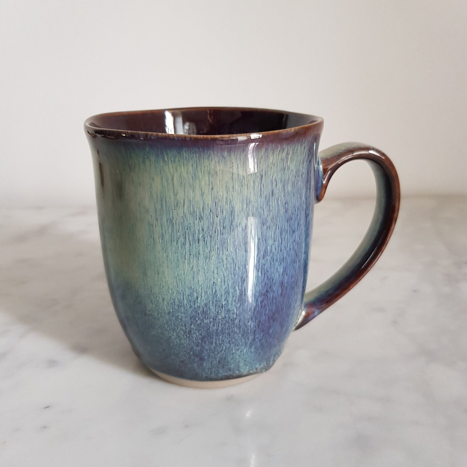 Mėlynas glazūruotas keraminis puodelis 500 ml