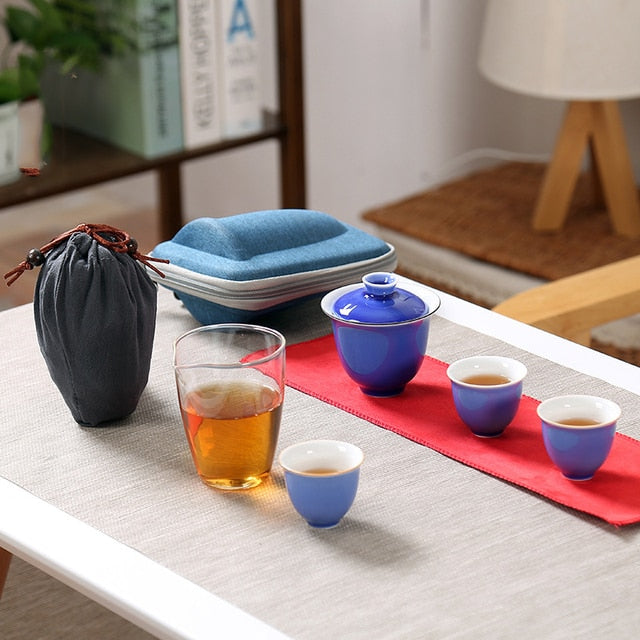 Порцеланов чайник за пътуване Gaiwan 120ml