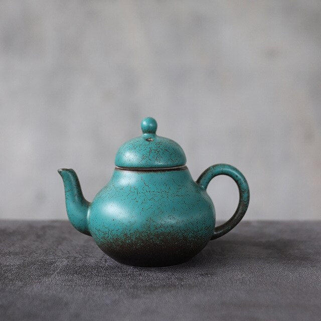 Mėlynas turkio spalvos keraminis arbatinukas 200 ml
