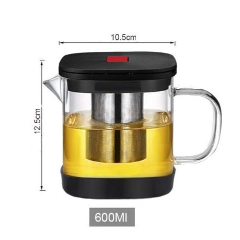 Стъклен чайник с филтър от неръждаема стомана 600ml - 1.2L