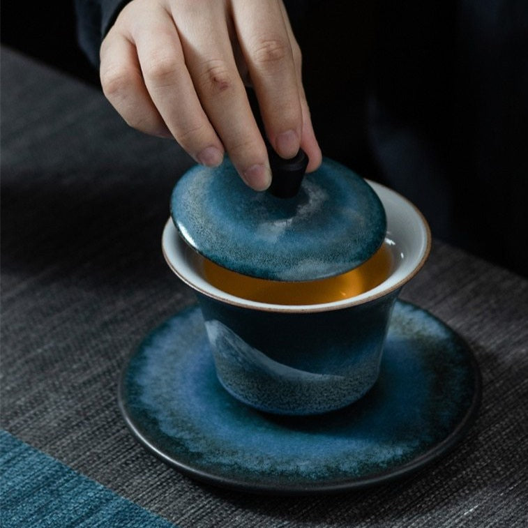 Kinų tapytas porcelianinis arbatinukas 140ml