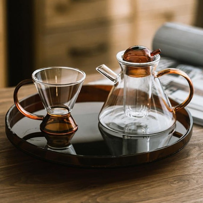 Üveg teáskanna üvegből készült teafőzővel 580ml