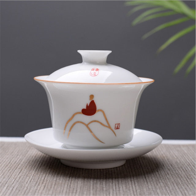 Gaiwan Bone China tekanne i porselen 150 ml