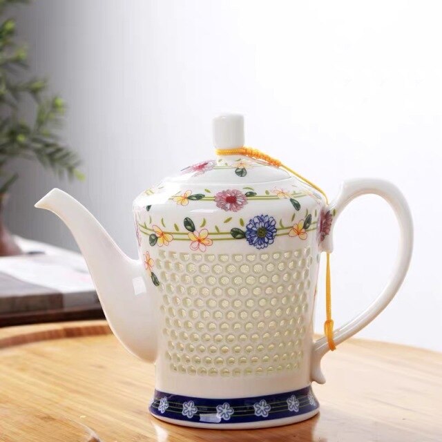 Kinų porcelianinis ryžių grūdų arbatinukas 600 ml