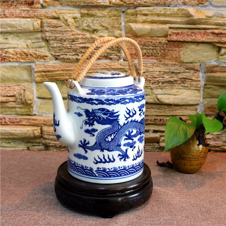 Mėlynai baltas kiniško porceliano arbatinukas 800-1600ml