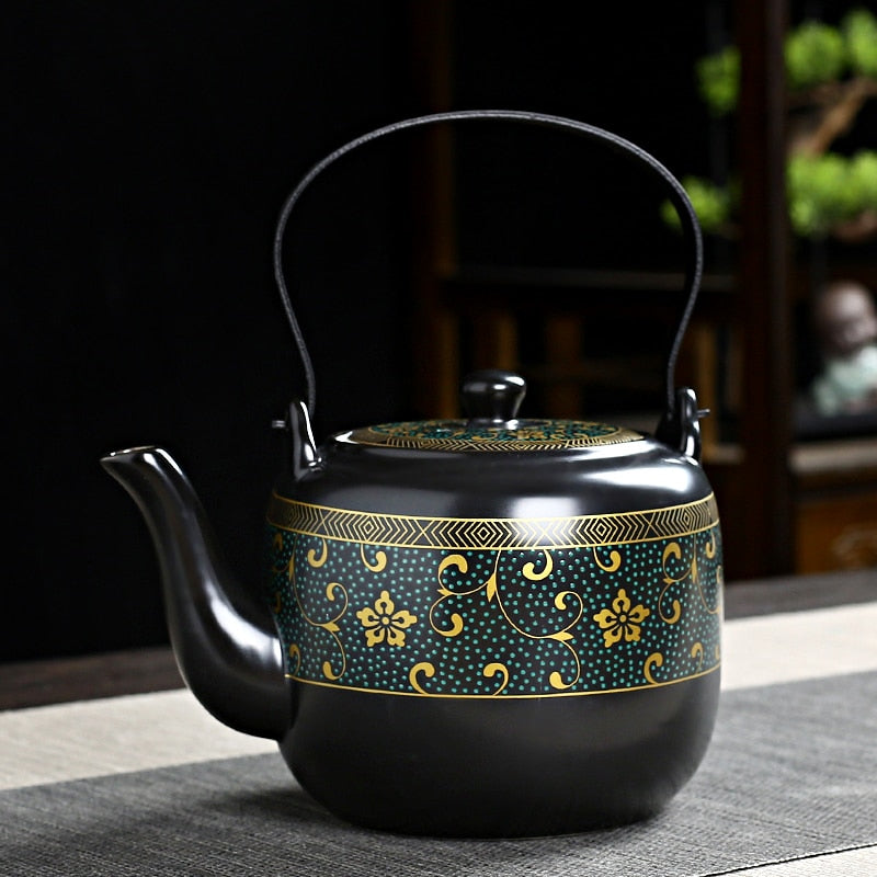 Juodojo porceliano arbatos servizas 700 ml