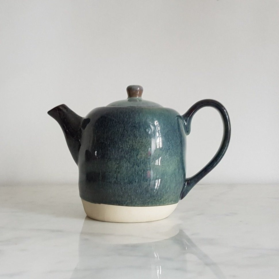 Mėlynas glazūruotas keraminis arbatinukas 900 ml