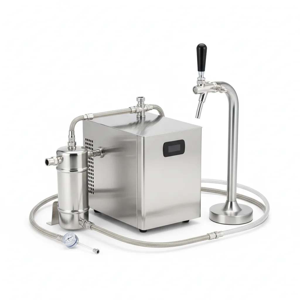 Komplett set – ölserveringsmaskin med membranpump – Pygmy 25/K Limited Edition ölmaskin, 1-linjig ölpump, 35 liter/h, med ölkolonn, Green Line