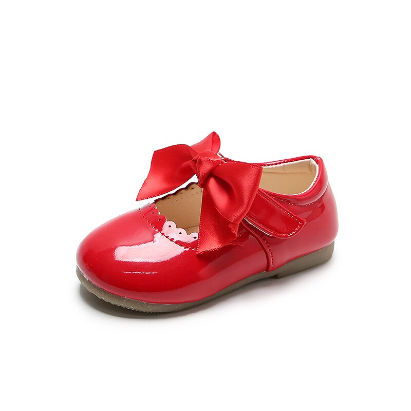 Baby-Ballerinas Schleife rot lackiert