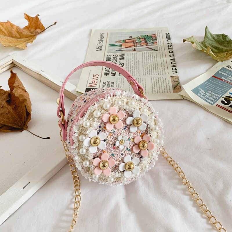 Bolso bohemio de niña con flores