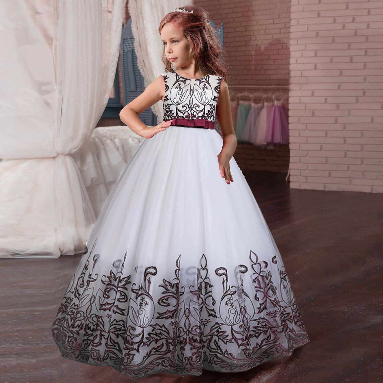 Kleid Prinzessin, Mädchen, Flamingo