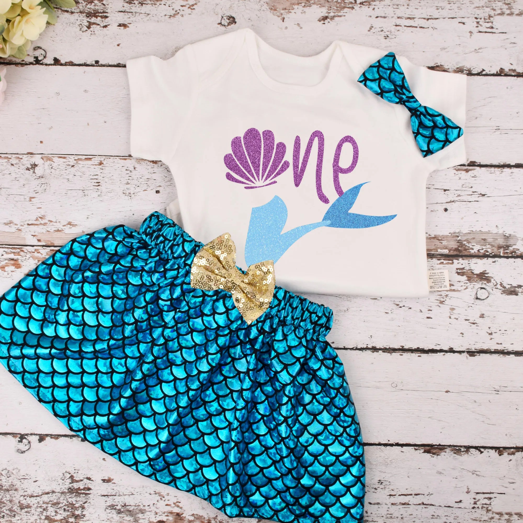 Set compleanno baby one mermaid