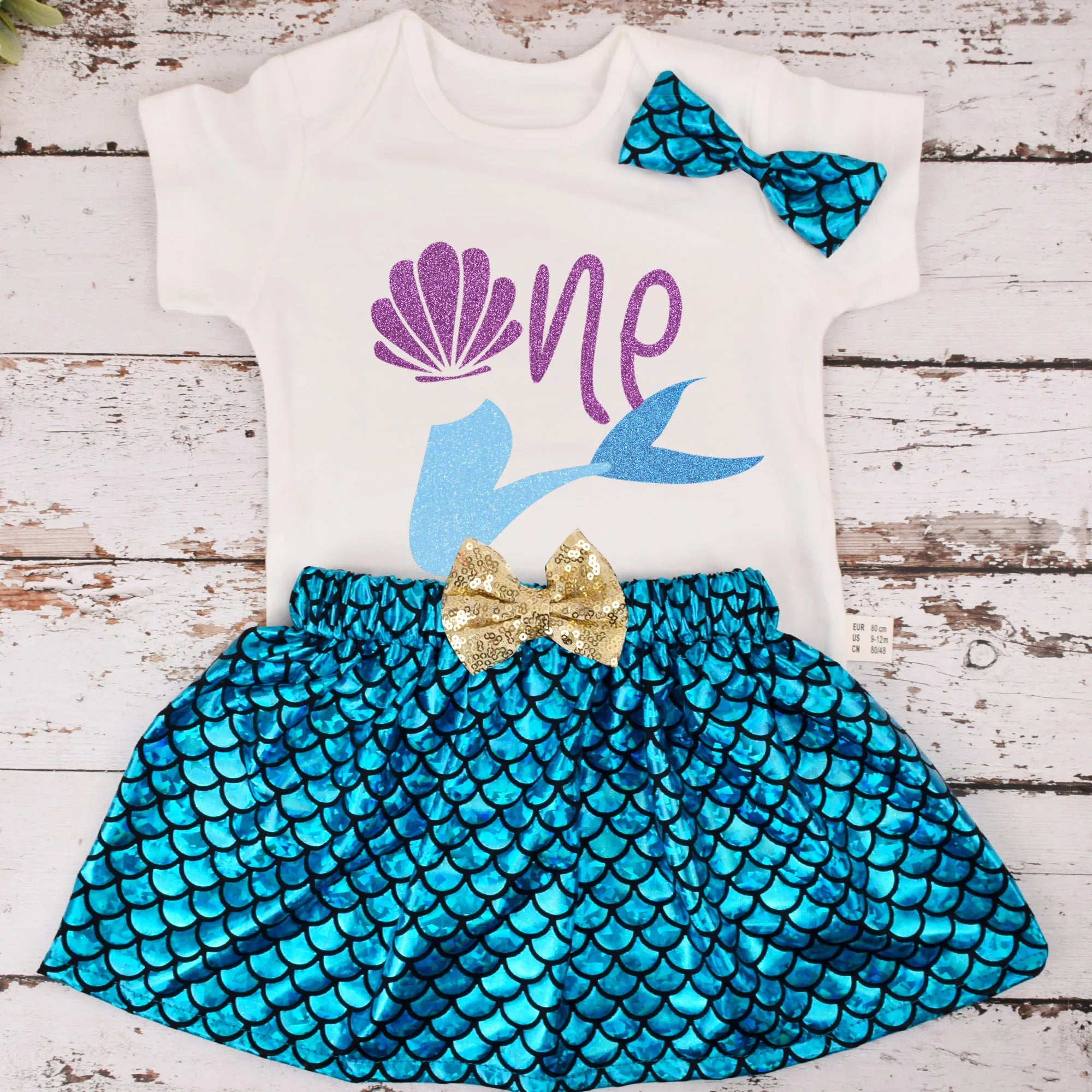 Set compleanno baby one mermaid