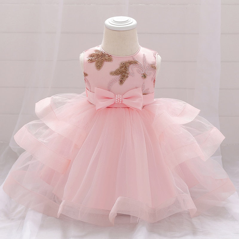 Zeremonielles Kleid für Baby-Mädchen, Tulpe