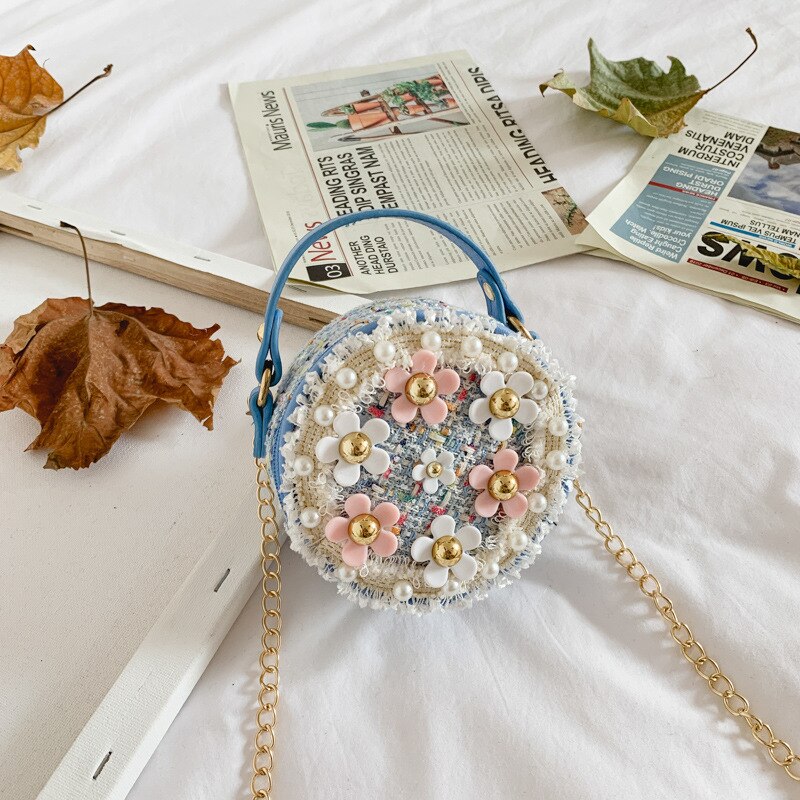 Bolso bohemio de niña con flores