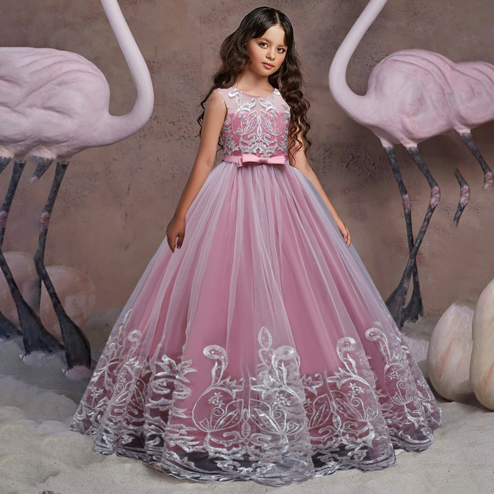 Kleid Prinzessin, Mädchen, Flamingo