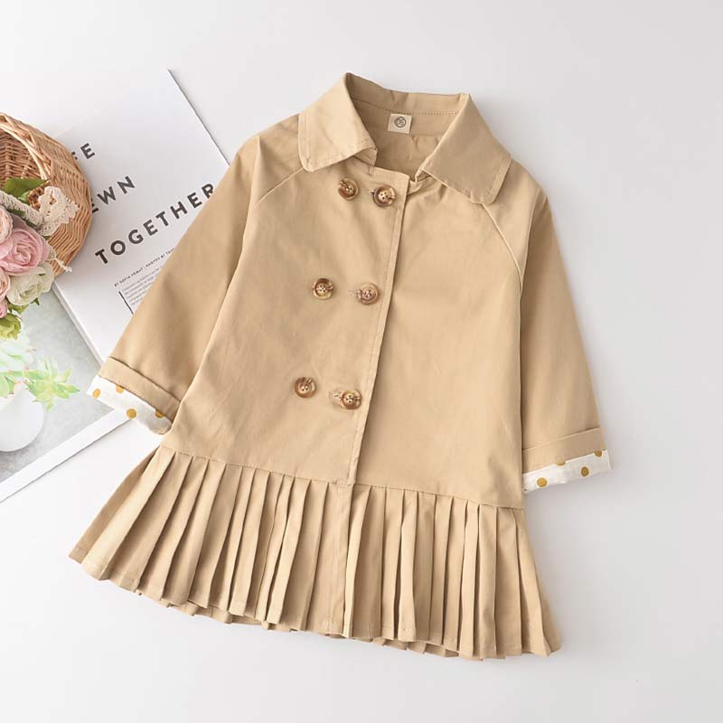 Trench beige da bambino con effetto gonnellina