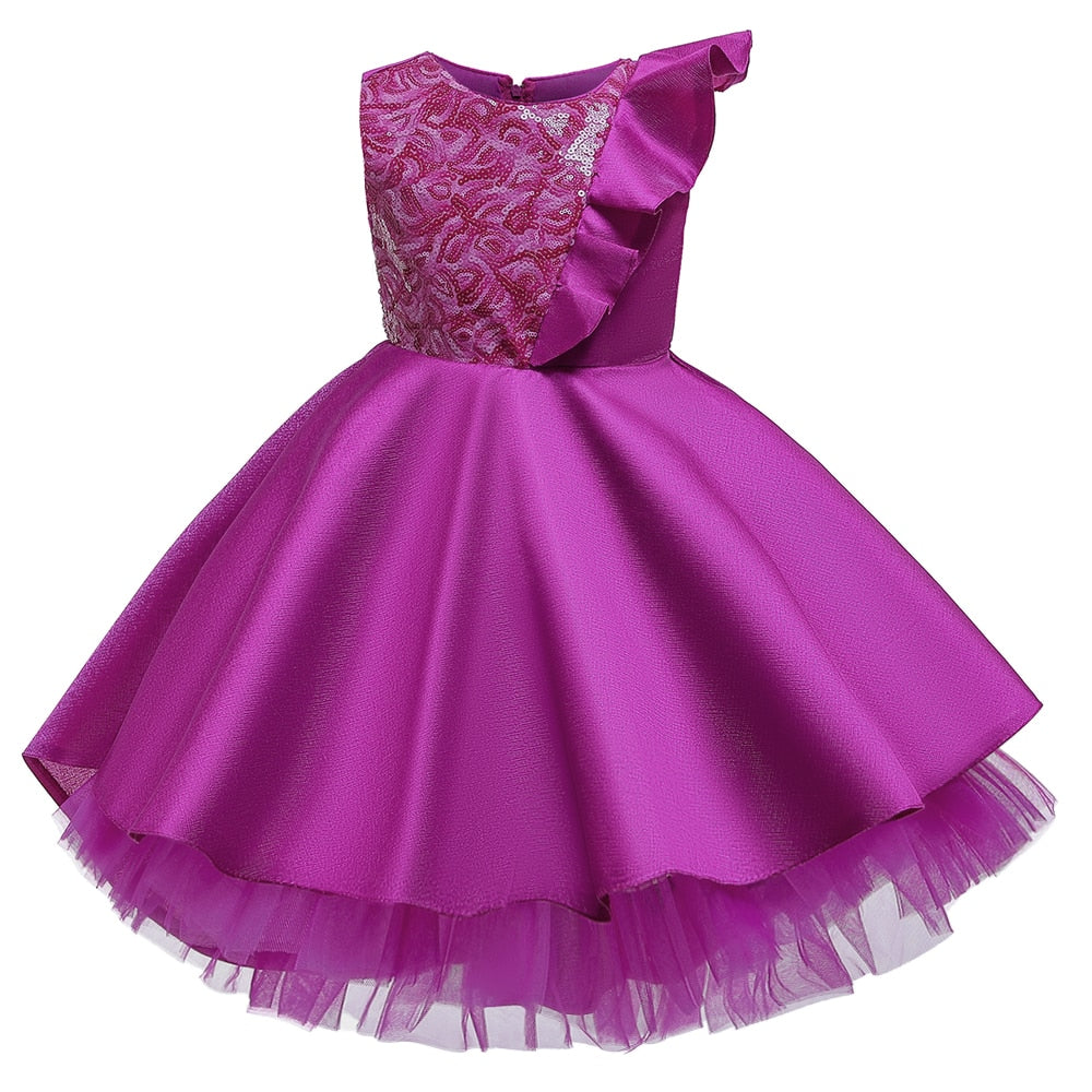 Vestido de princesa rosa para bebé niña