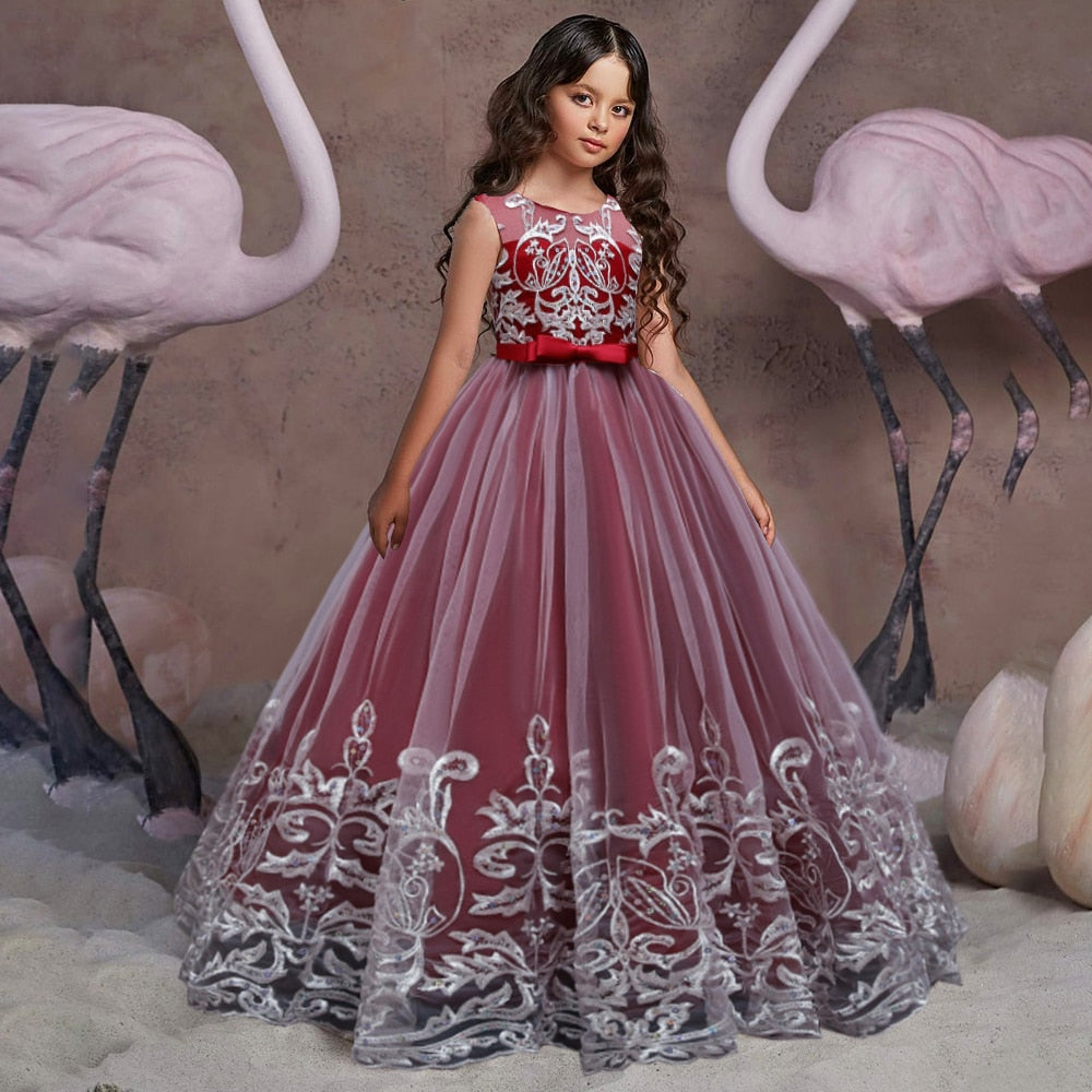 Kleid Prinzessin, Mädchen, Flamingo