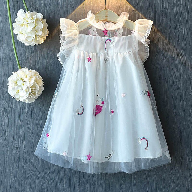 Vestido unicornio arco iris infantil