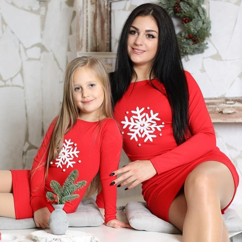 Vestido madre e hija copo de nieve