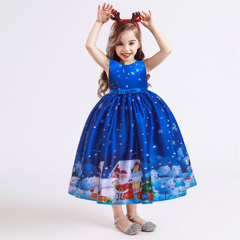 Vestido de navidad sin mangas para niña