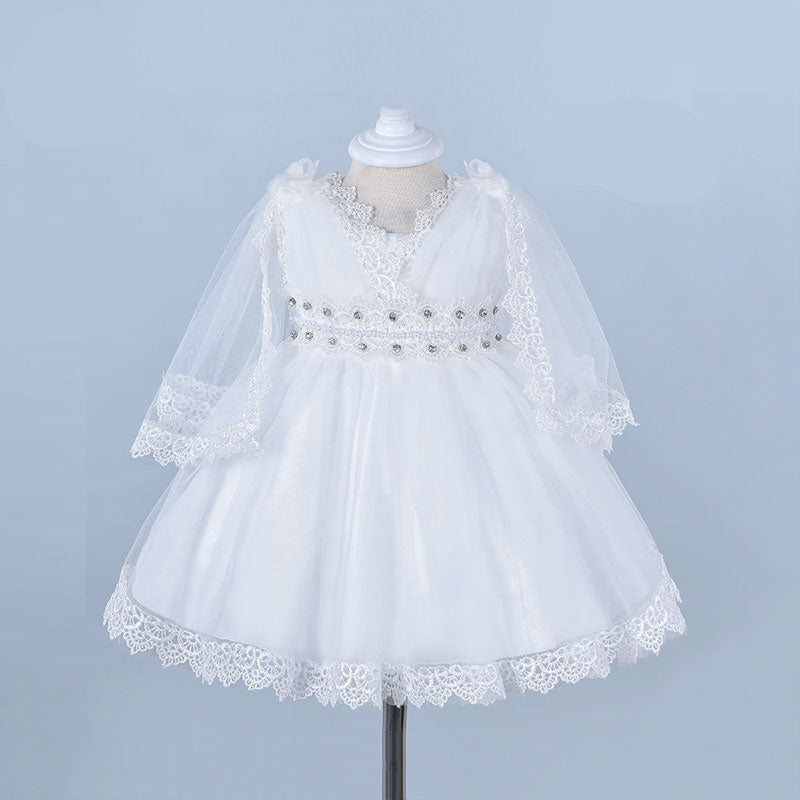 Kleid für die Taufe von Baby-Mädchen aus Tüll