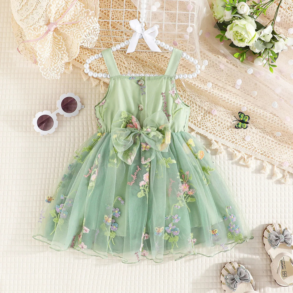 Vestido princesa infantil mariposa