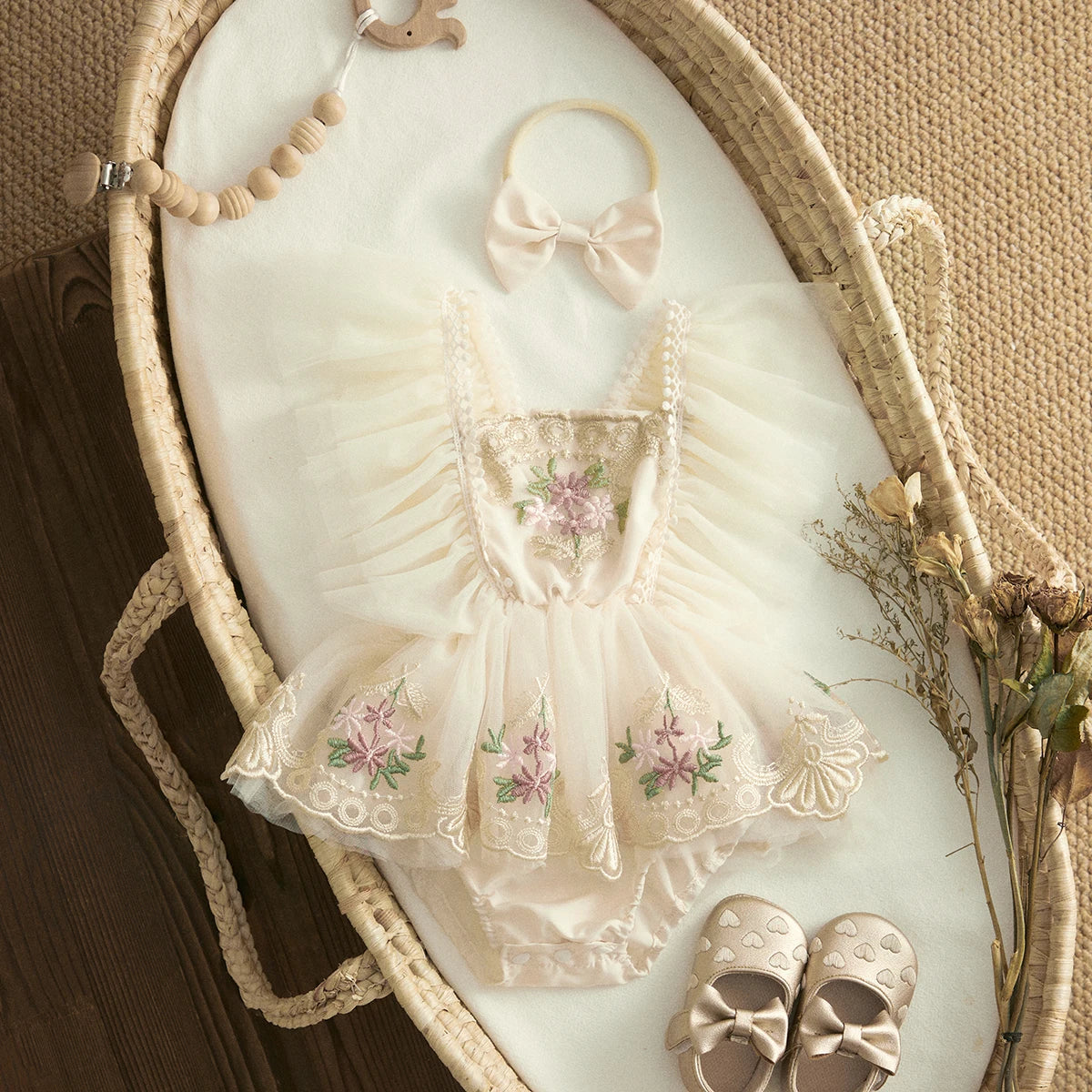 Strampelanzug Prinzessin, Baby, mit Blumenmuster