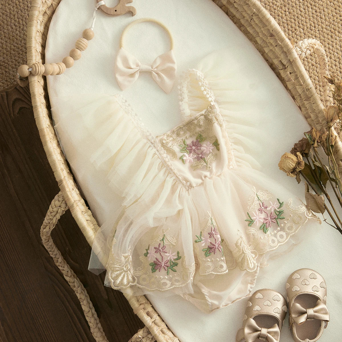 Strampelanzug Prinzessin, Baby, mit Blumenmuster