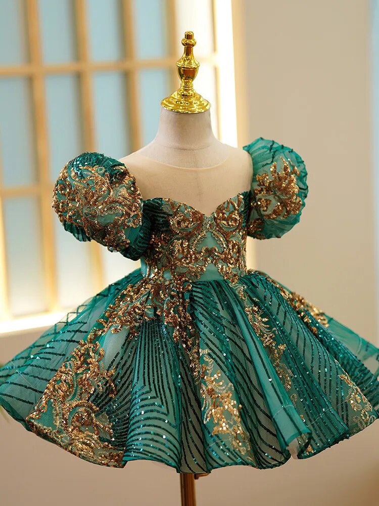 Vestido princesa verde niña