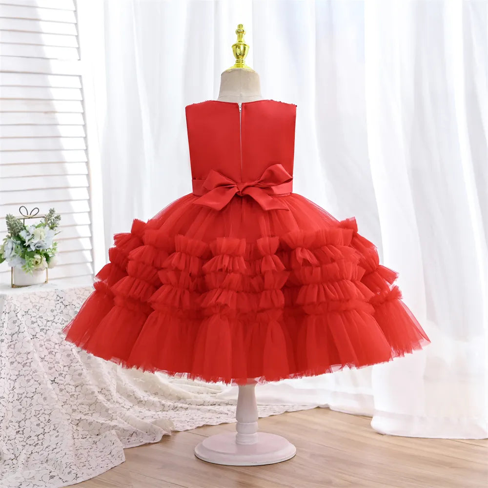 Elegante vestido rojo de navidad