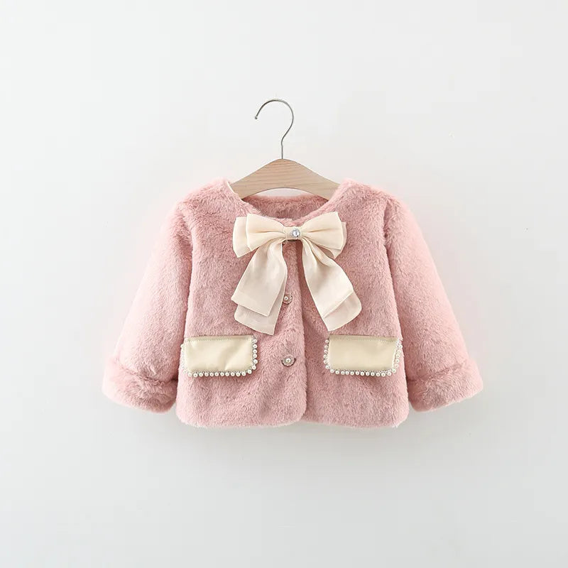 Cappotto con papillon per bambina