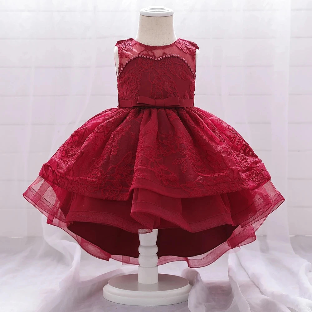 Vestido de cumpleaños bebé con cola