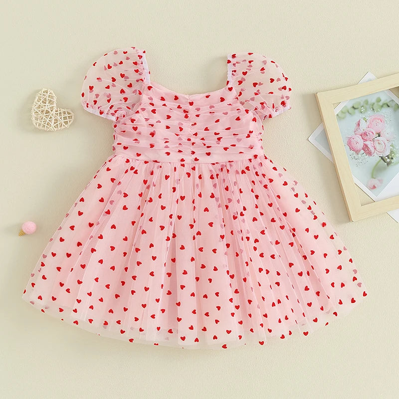 Vestido niña corazoncito rojo